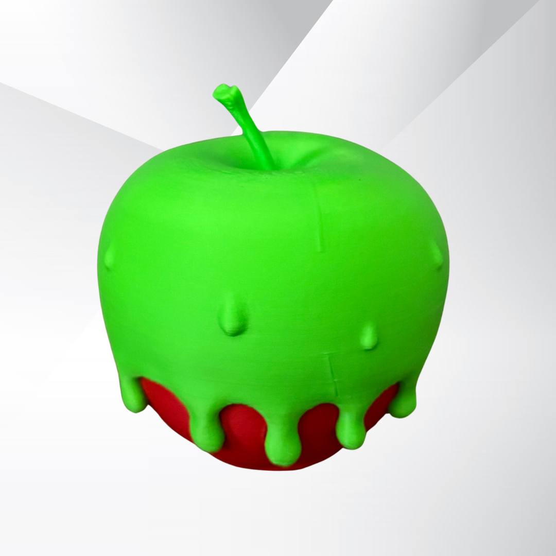 The back view of a poison candy apple light with the light turned off on a white background.