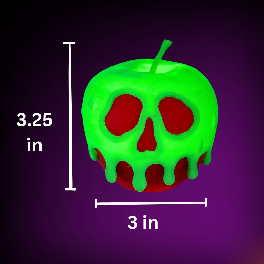 A view of the poison candy apple light's dimensions.