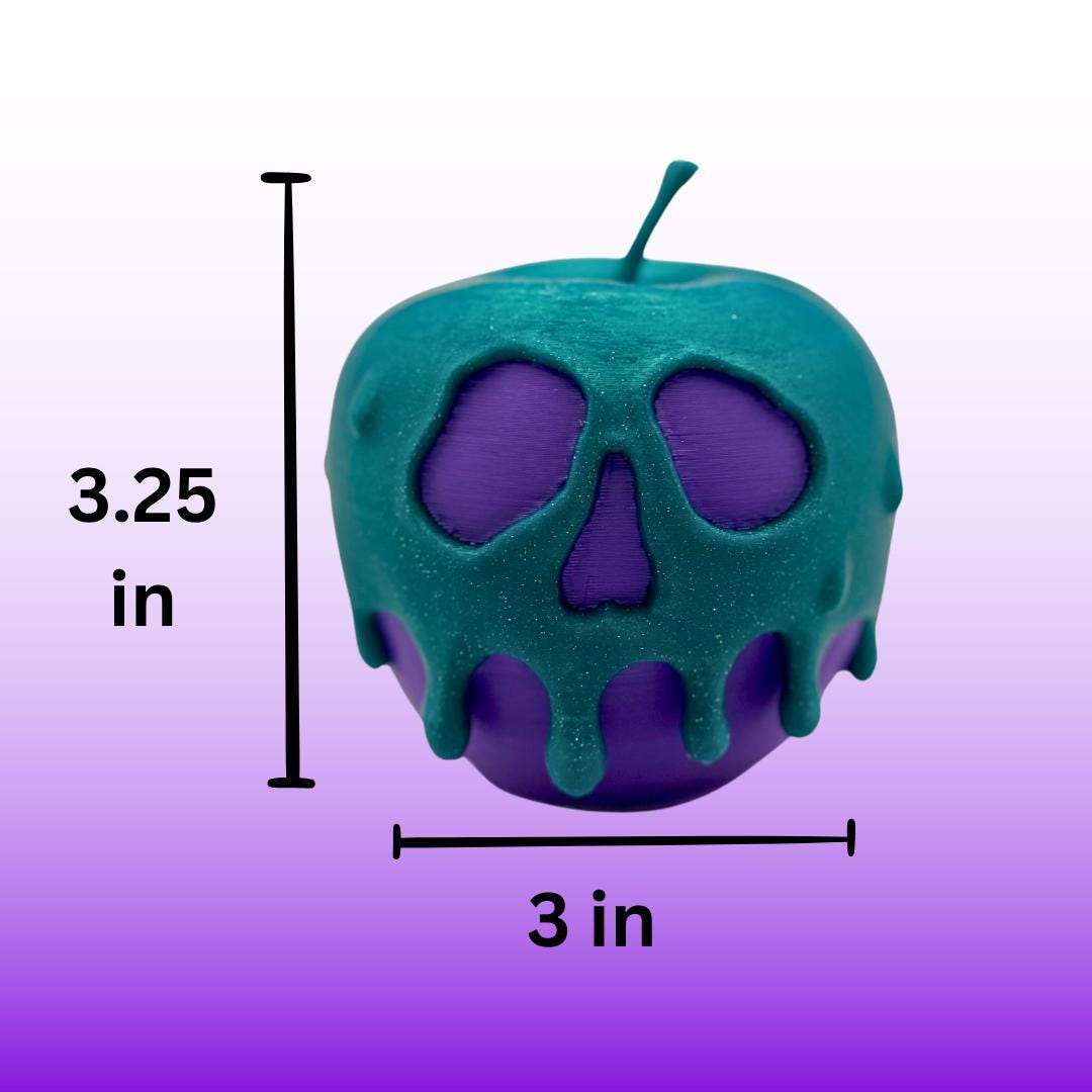 A view of the poison candy apple light's dimensions.
