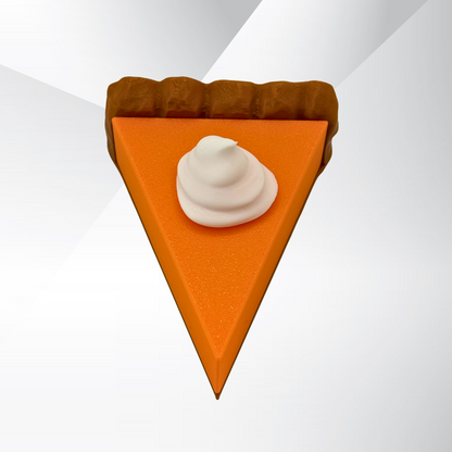 Top view of the whipped cream on the pumpkin pie light.