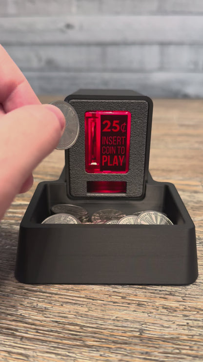 Black Coin Tray for Insert Coin Cube – External Token & Quarter Storage