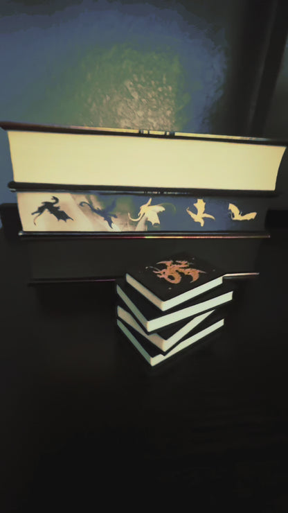 360 view of the Fantasy Dragon Book Stack Light with the lights on and off.