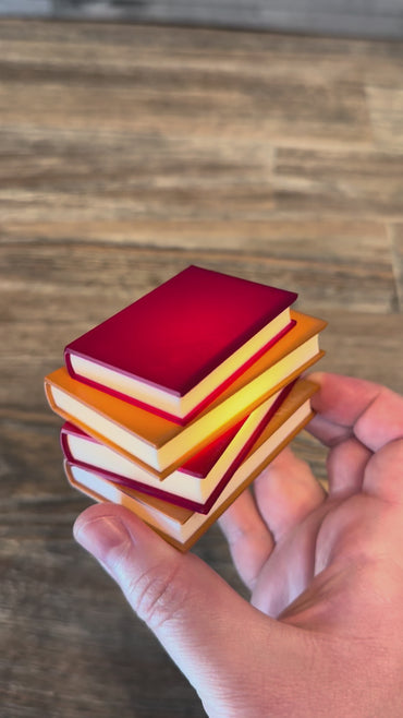 TinyBrights: Classic Vintage Faux Leather Style Light Up Book Stack