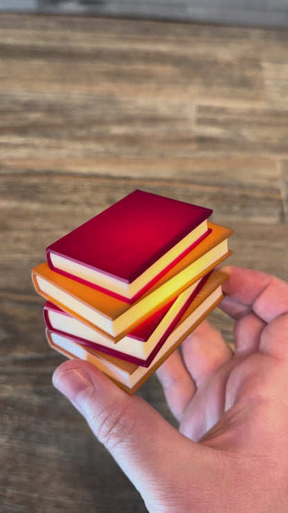 TinyBrights: Classic Vintage Faux Leather Style Light Up Book Stack