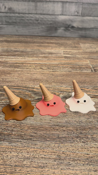 Chronic Concepts Melting Ice Cream Cone Sculpture | 3D Printed Plastic Artwork
