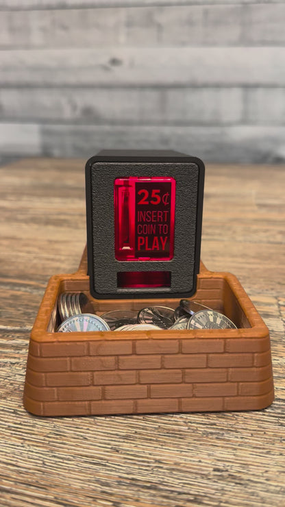 Brick Coin Tray for Insert Coin Cube – External Token & Quarter Storage